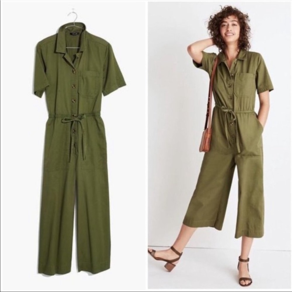 Madewell Olive Green Jumpsuit, Size 12